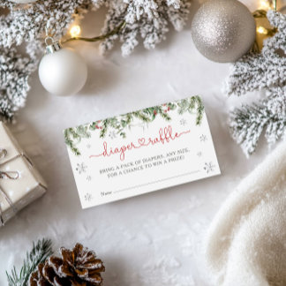 Cartão De Informações Papais noeis Bebê Fralda de Natal Raffle