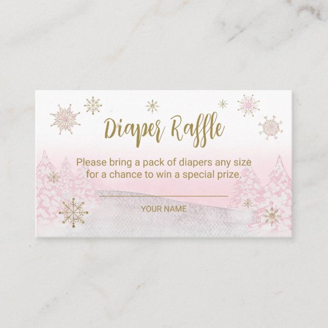 Cartão De Informações Papais noeis Bebê Natal Fralda Raffle Gabinete (Frente)