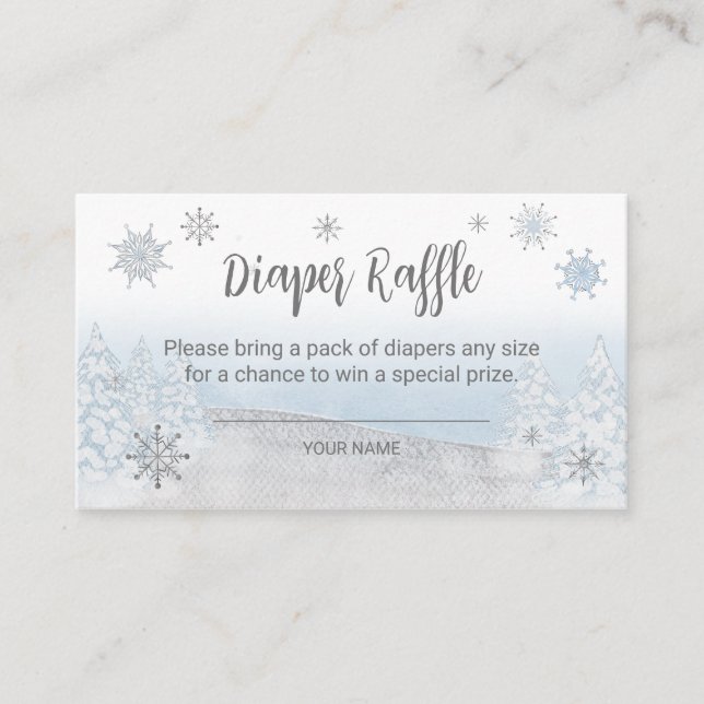 Cartão De Informações Papais noeis Bebê Natal Fralda Raffle Gabinete (Frente)