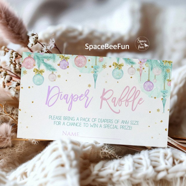 Cartão De Informações Papais noeis Chá de fraldas (Santa Baby Baby Shower, diaper raffle, book for baby, baby shower invitation, enclosure card, holida)