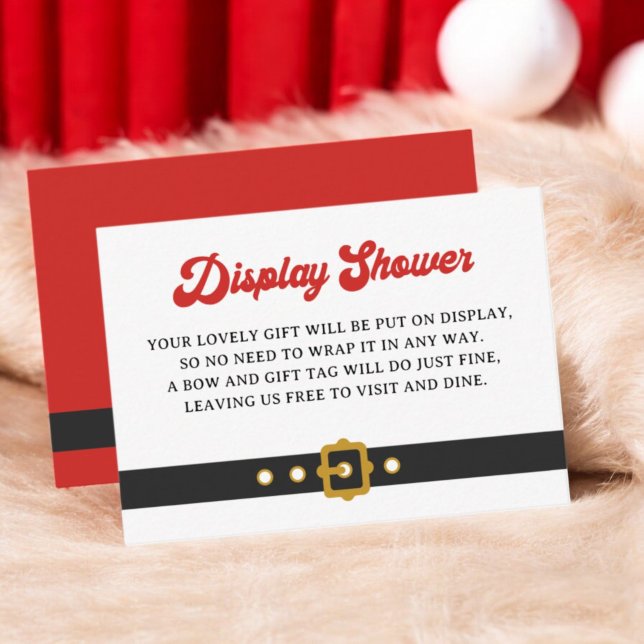 Cartão De Informações Papais noeis Chá de fraldas de Natal para bebê Chá (Criador carregado)