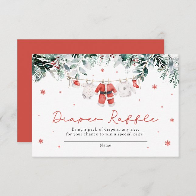 Cartão De Informações Papais noeis Fralda de Natal Raffle (Frente/Verso)