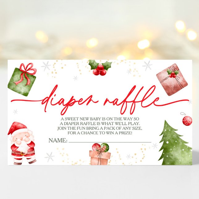 Cartão De Informações Papais noeis Fralda de Natal Raffle (Criador carregado)