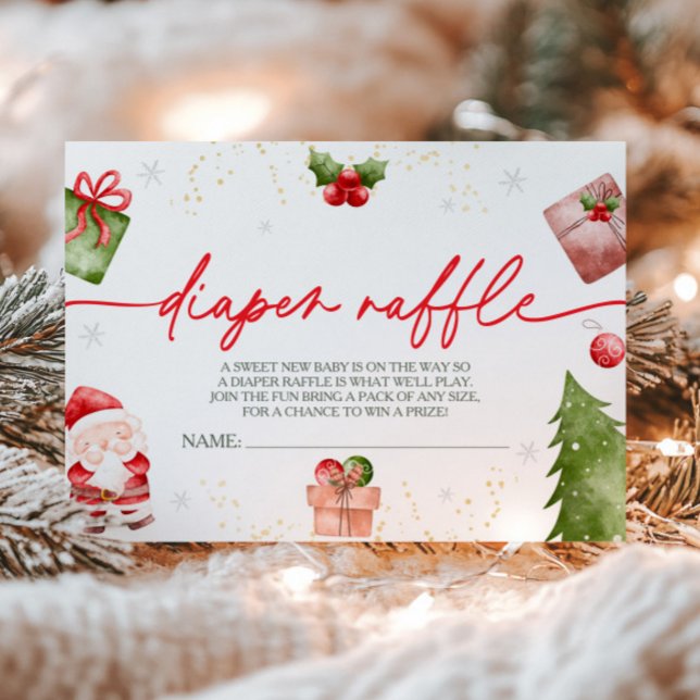 Cartão De Informações Papais noeis Fralda de Natal Raffle (Criador carregado)