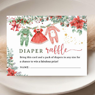 Cartão De Informações Papais noeis Fralda de Natal Raffle