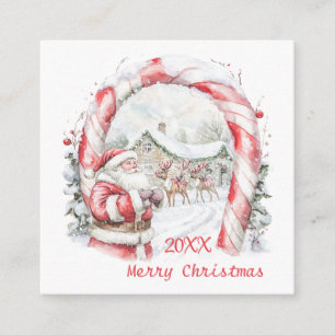 Cartão De Informações Papais noeis Reindeers Candy Cane Natal
