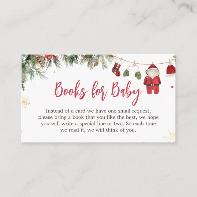 Cartão De Informações Papais noeis Roupas de bebês Livros de Natal de in (Frente)