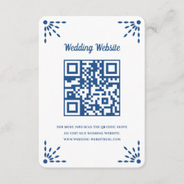 Cartão De Informações Papel Azul Gorgeous Picado Casamento Código QR