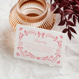 Cartão De Informações Papel cor-de-rosa Registro de Chá de fraldas Picad