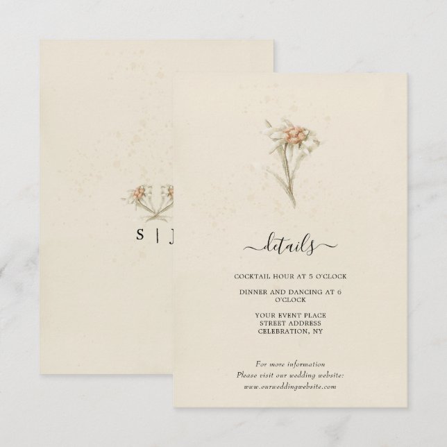 Cartão De Informações Papel de carta com aguarela de flores silvestres v (Frente/Verso)