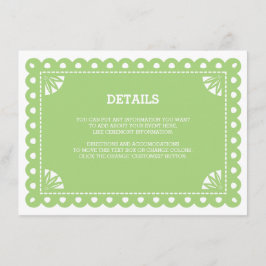 Cartão De Informações Papel Picado Insert Card - Verde