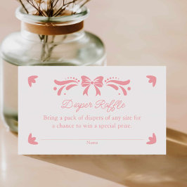 Cartão De Informações Papel Rosa Picado Fralda Raffle Ticket