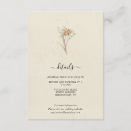 Cartão De Informações Papelaria de Aquarela de Flores Silvestres Antigas