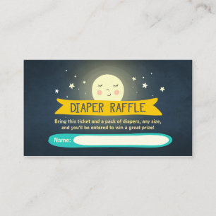 Cartão De Informações Para a Lua e a Fralda traseira Raffle