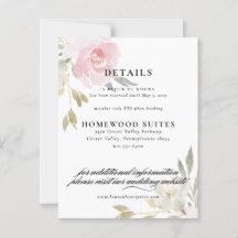 Cartão de Informações para Convidado de Casamento 