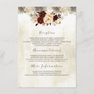 Cartão de Informações para Convidados de Casamento
