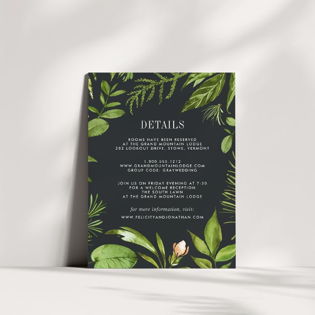 Cartão de Informações para Convidados do Jardim da (Criador carregado)