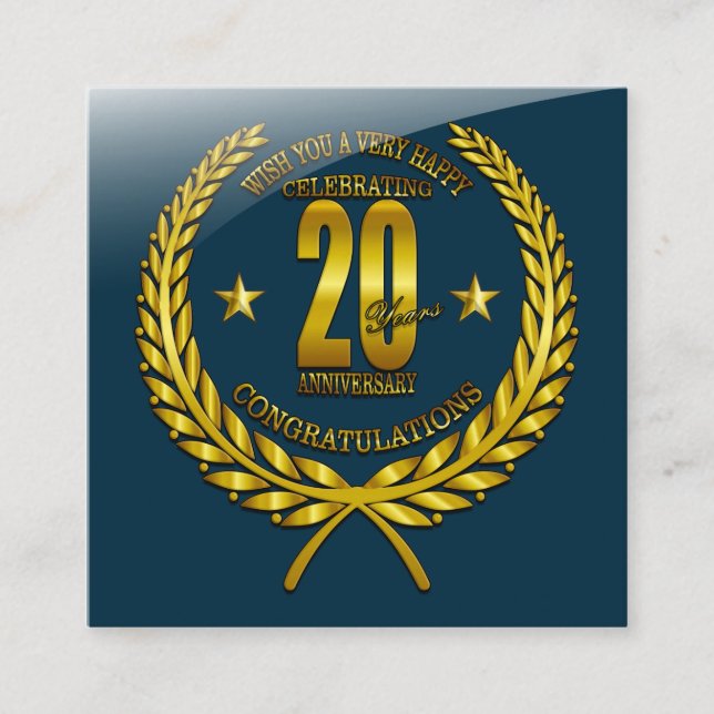 Cartão De Informações Parabéns ao 20º Aniversário (Frente)