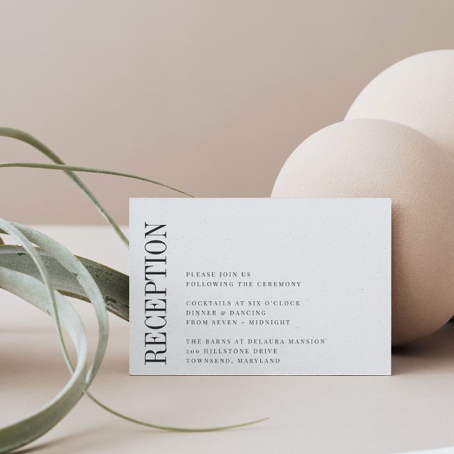 Cartão De Informações Paralelo | Recepção de casamento Preta e Branca Mo (Criador carregado)