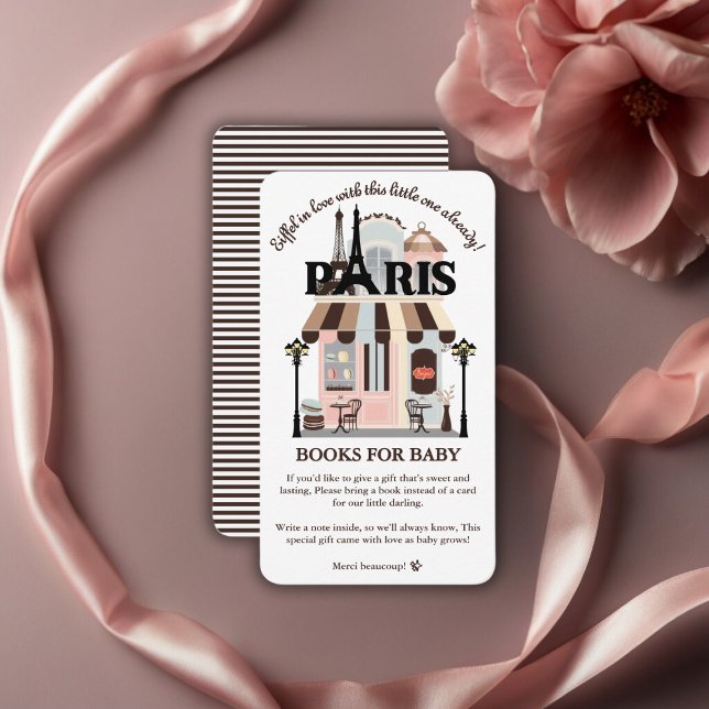 Cartão De Informações Paris Eiffel no Love French Café Chá de fraldas (Criador carregado)