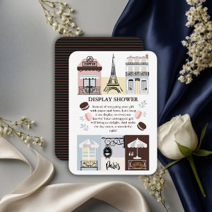 Cartão De Informações Paris French Cafe Patisserie Chá de fraldas