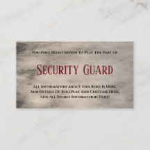 Partido Mistério de Assassinato "Guarda de Seguran