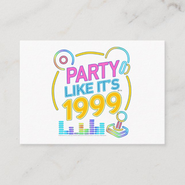 Cartão De Informações Party Like It’s 1999®™ – Neon Soundtrack  (Frente)