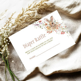 Cartão De Informações Páscoa Bunny Wildflower Chá de fraldas Raffle