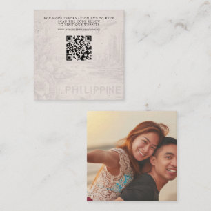 Cartão De Informações Passaporte Filipinas Casamento QR