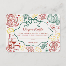 Cartão De Informações Pasta Special Delivery Italian Baby Diaper Raffle
