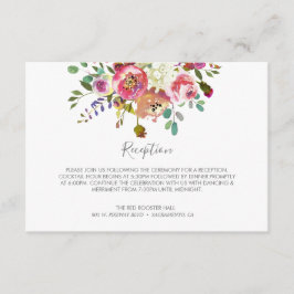 Cartão De Informações Pastel Blooms Fantasy Recepção de casamento Floral