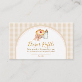 Cartão De Informações Pastel Cutie Pie Gingham Chá de fraldas Fralda Raf