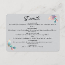 Cartão De Informações Pastel Iridescente Deixa Pastéis Sonhosos Casados