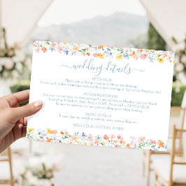 Cartão De Informações Pastel Meadow Wild Flower Wedding Details Cards