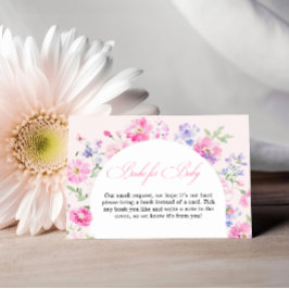 Cartão De Informações Pastel Pink Floral Arch Baby Shower Books For Baby