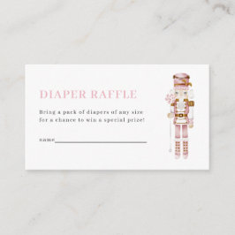 Cartão De Informações Pastel Pink Nutcracker Diaper Raffle Card