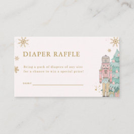 Cartão De Informações Pastel Pink Nutcracker Diaper Raffle Card Baby
