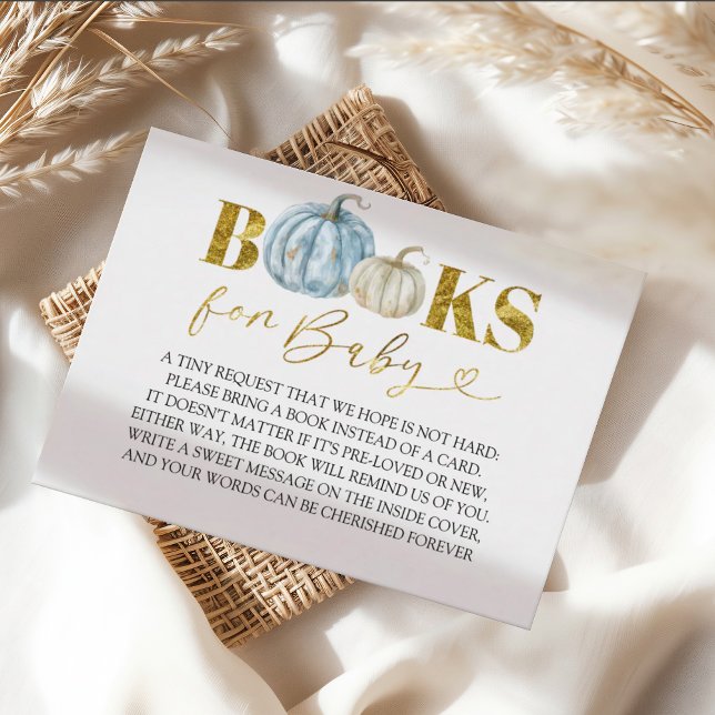 Cartão De Informações Pastel Pumpkin Chá de fraldas Livros Para Bebê (Criador carregado)