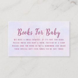 Cartão De Informações Pastel Purple Pink Baby Shower Book Request