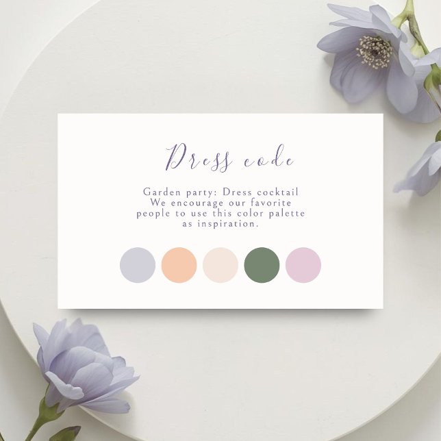 Cartão De Informações  Pastel Script Wedding Attire (Criador carregado)