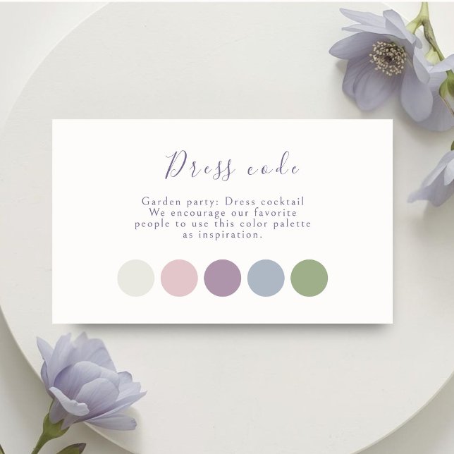 Cartão De Informações  Pastel Script Wedding Attire (Criador carregado)