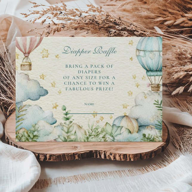 Cartão De Informações Pastel Sky Adventure Diapper Raffle (Criador carregado)