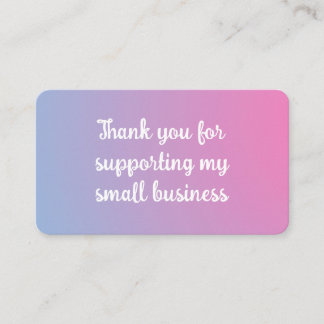 Cartão De Informações Pastel Small Business Packaging Insert Card