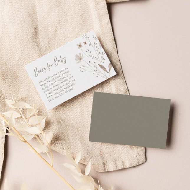 Cartão De Informações Pastel Wildflower Chá de fraldas | (Criador carregado)