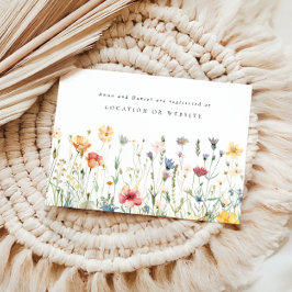 Cartão De Informações Pastel Wildflower Wedding Registry Enclosure