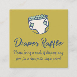 Cartão De Informações Pea Green Doodle Baby Shower Diaper Diaper Raffle