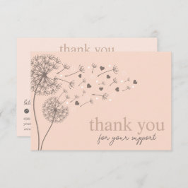 Cartão De Informações Peach Modern Script QR Code, Obrigado Negócios