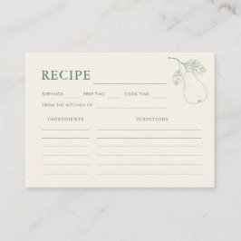 Cartão De Informações Pear Perfeito Compartilhar o Chá de panela de Rece