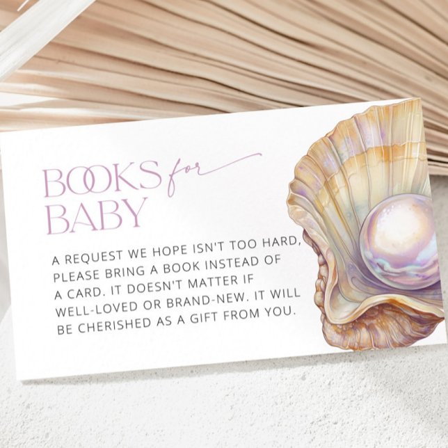 Cartão De Informações Pearl Oyster Seashell Beach Ocean Livros para Bebê (Pearl Oyster Seashell Beach Ocean Books for Baby Enclosure Card)