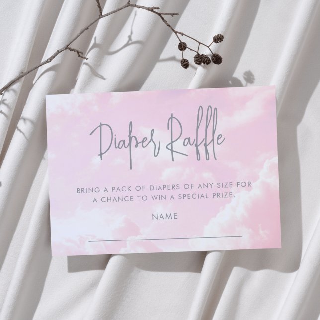 Cartão De Informações Peça de Raffle Chá de fraldas Rosa-Rosa-Fralda do  (Criador carregado)